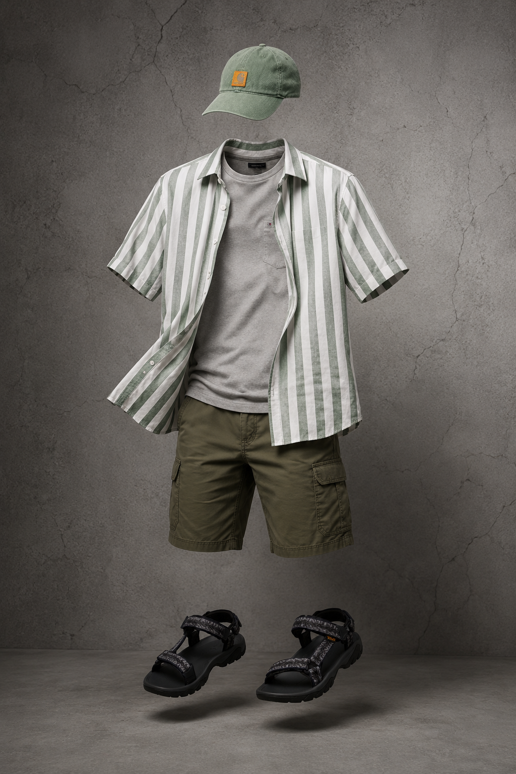 Outfit 45: Sage Green Striped Shirt Outfit: The Easy Summer Smart Casual Look That Always Works